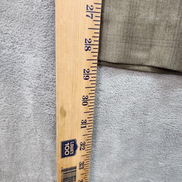 Axist Men 34x29 Brown Check Flat Front Dress Pants Straight Leg Career Office - Picture 10 of 13